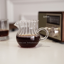 Retro-striped high temperature resistant glass coffee sharing jug Flower Teapot single coffee maker (stripe is inside)