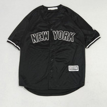 Street hip hop hiphop Yankees baseball suit short sleeve cardigan mens and women loose size T-shirt bf street dance tide