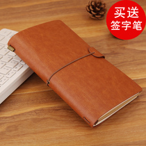 Hand account book retro travel notepad loose-leaf notebook stationery small portable Korean creative hand account book girl heart hipster simple ins style literature student diary can be customized logo