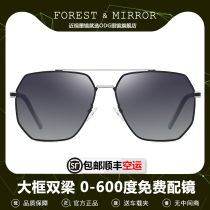 Mens large frame Nearsighted Sunglasses Tide People Drive Special High Definition Polarized Sunglasses Square With Degree Driving Glasses