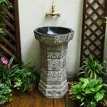 Yard outdoor toilet sink column basin outdoor artificial stone toilet wash basin balcony courtyard sink basin