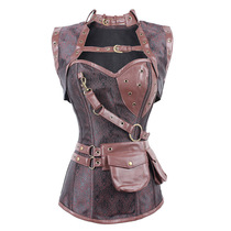 Steampunk court corset medieval retro sexy steel bone Belly Belly tapestry warrior equipment cosplay