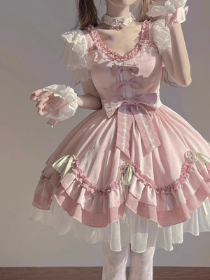 taobao agent Fuchsia cute dress, small princess costume, Lolita style