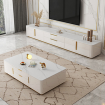 Light luxury Rock Board coffee table TV cabinet modern simple combination small apartment living room floor counter wall cabinet set home