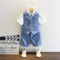 Boys suit dress Xia Yinglong style Foreign style leisure flower girl wedding host clothing childrens handsome suit