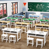 Primary and middle school students desks and chairs pei xun zhuo school classes tuo guan ban classes double double desk combination