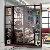 Screen living room partition cabinet entrance shoe cabinet Chinese antique double-sided solid wood wine cabinet Simple modern wall entry cabinet