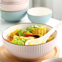 Soup bowl cooking pot ceramic home simple Nordic fruit bowl large 8 inch ramen bowl Japanese soup tableware