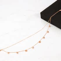 Rose gold does not fade forest titanium steel personality womens anklet coin bell four-leaf clover fashion niche student girlfriend