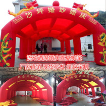 Outdoor large banquet greenhouse rural red and white wedding inflatable tent wedding wedding wedding Mobile