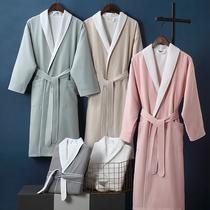 5 Star Hotel Bathrobe Women Winter Long style pure cotton water suction speed dry lovers Thickened Double Autumn Winter Mens Sleeping Robe