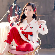 British Next kiss childrens pajamas spring and autumn cotton long sleeve girl suit