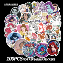 100 cute princess driving luggage stickers ins Girl Waterproof laptop Decoration Tide brand stickers