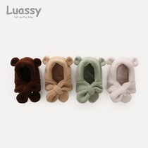 luassy childrens hat autumn and winter baby ear cap baby scarf one girl tide hat boy winter