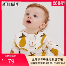 milkbarn baby saliva towel bib Newborn baby anti-vomiting milk eating mens and womens bib double snap buckle
