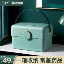 Medicine box Family pack small multi-layer household health care first aid medicine storage box Large capacity net celebrity first aid box