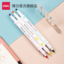 Deli 33637 soft color highlighter pen Students draw key marker pen to take notes Childrens painting fluorescent marker pen Students use light color hand account color highlighter pen Student homework notes