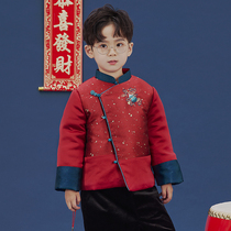 Flag platinum Hanfu boys winter dress year old dress Mens treasure Tang suit festive New year clothes baby tiger year childrens dress
