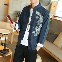 Chinese style Tang suit improved Chinese style mens clothing Chinese style mens retro costume