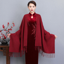 Spring and autumn winter wedding banquet daily dual-purpose cashmere scarf warm cheongsam outside shawl