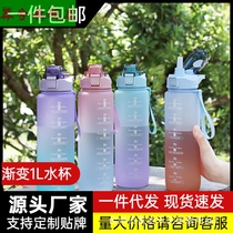 One generation of hair small capacity gradient kettle Amazon cross-mirror electric commercial gradient color frosted 1000ml Sport water glass