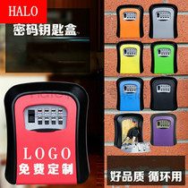 Decoration password key box cat's eye fixed password box home stay wall-mounted password key box free installation hook type