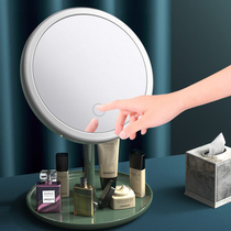 Makeup mirror desktop with LED light desktop complement beauty mirror folding dormitory student Net red portable dressing mirror