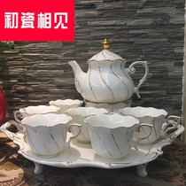 First porcelain meet Nordic tea cup set bone china fruit teapot ceramic household candle base flower teapot afternoon