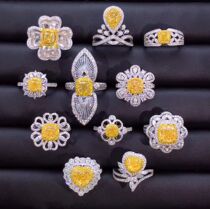 GIA yellow diamond private custom Natural Color Diamond luxury diamond ring necklace pendant earrings