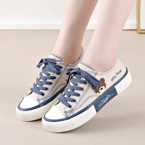 Spring and summer thin girl child cartoon canvas shoes Womens versatile breathable junior high school children student sports board shoes single shoes