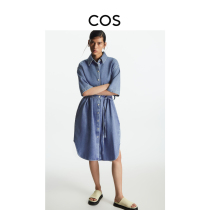 COS womens casual fit denim shirt dress light blue 2022 summer new 1099061003