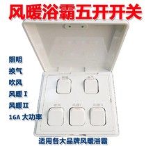 Integrated Ceiling All-in-one Wind Warm Bath Bully 5 Open Switch Bathroom Heating Bath Bully Five Open Switch Flip 16A Five
