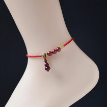 Natural original ore cinnabar red rope gourd chain female bracelet bracelet ox year of life evil luck jewelry female