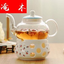 Yanmu Ceramic Tea pot Tea set Afternoon tea Glass Tea cup Fruit Tea teapot Heat-resistant candle