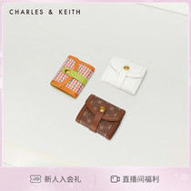 CHARLES&KEITH22 summer new CK6-10770560 ladies chocolate retro collage short wallet