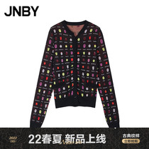 (Mall same section) JNBY Jiangnan Boucoat 22 Spring New Knitted Sweatshirt Printed Round Collar 5M1390400