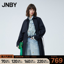 JNBY Jiangnan cloth spring windbreaker women's middle school long lapel loose coat with belt comfortable 5LB220390