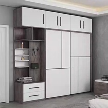 Modern simple sliding door wardrobe sliding door wardrobe cabinet rental main and secondary bedroom storage with mirror assembly Nordic wardrobe