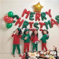 Merry Christmas Christmas Merry aluminum film Green red latex balloon New Year party