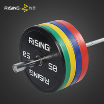 RISING CPU barbell piece PRO version large hole 50mm full rubber barbell counterweight piece Squat bench press weightlifting piece