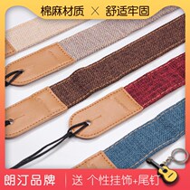 Featured cotton and linen ukulele strap Ukulele tail nail strap ukulele diagonal cotton shoulder strap