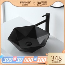 Fansi black basin wash basin home art table washbasin single basin balcony light luxury special shaped basin