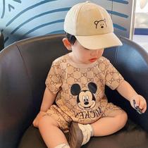 Male Baby Cartoon Climbing for short sleeves One-piece Clothes Summer Thin 3-6-month Newborn Baby out of the Hays 8