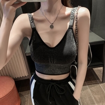 U-shaped back camisole vest women with sexy boob underwear anti-light gathering wrap chest outside wearing bottom backless