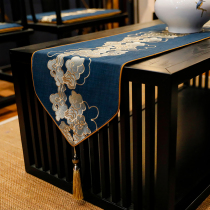 Table flag Chinese Zen tea table tea table fabric long strip high-end modern dining table cloth tea table cloth cotton linen tea flag bed flag