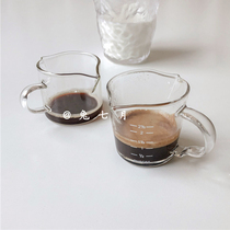 (July) Glass milk jar ins with double mouth milk cup Milk cup Mini milk cup Coffee cup measuring cup photo props