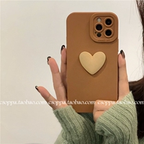 Autumn Winter ins caramel color love applicable iphone13pro max Apple 11 phone case x xs silicone 8p Female