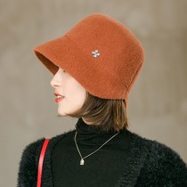Japanese REAX hat female spring and autumn Joker woolen short eaves bucket basin hat foreign style fashion Winter fisherman hat tide