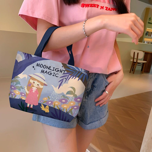 Шоппер, барсетка, модная сумка для ланча, тканевый мешок для выхода на улицу для матери и ребенка, льняная сумка, коллекция 2023