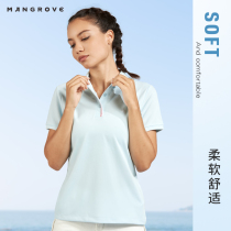 Mangov outdoor leisure Lady polo shirt lapel short sleeve jacket spring and summer sports women sweat dry